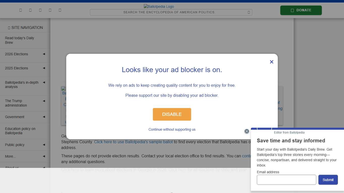 Stephens County, Georgia, elections, 2026 - Ballotpedia